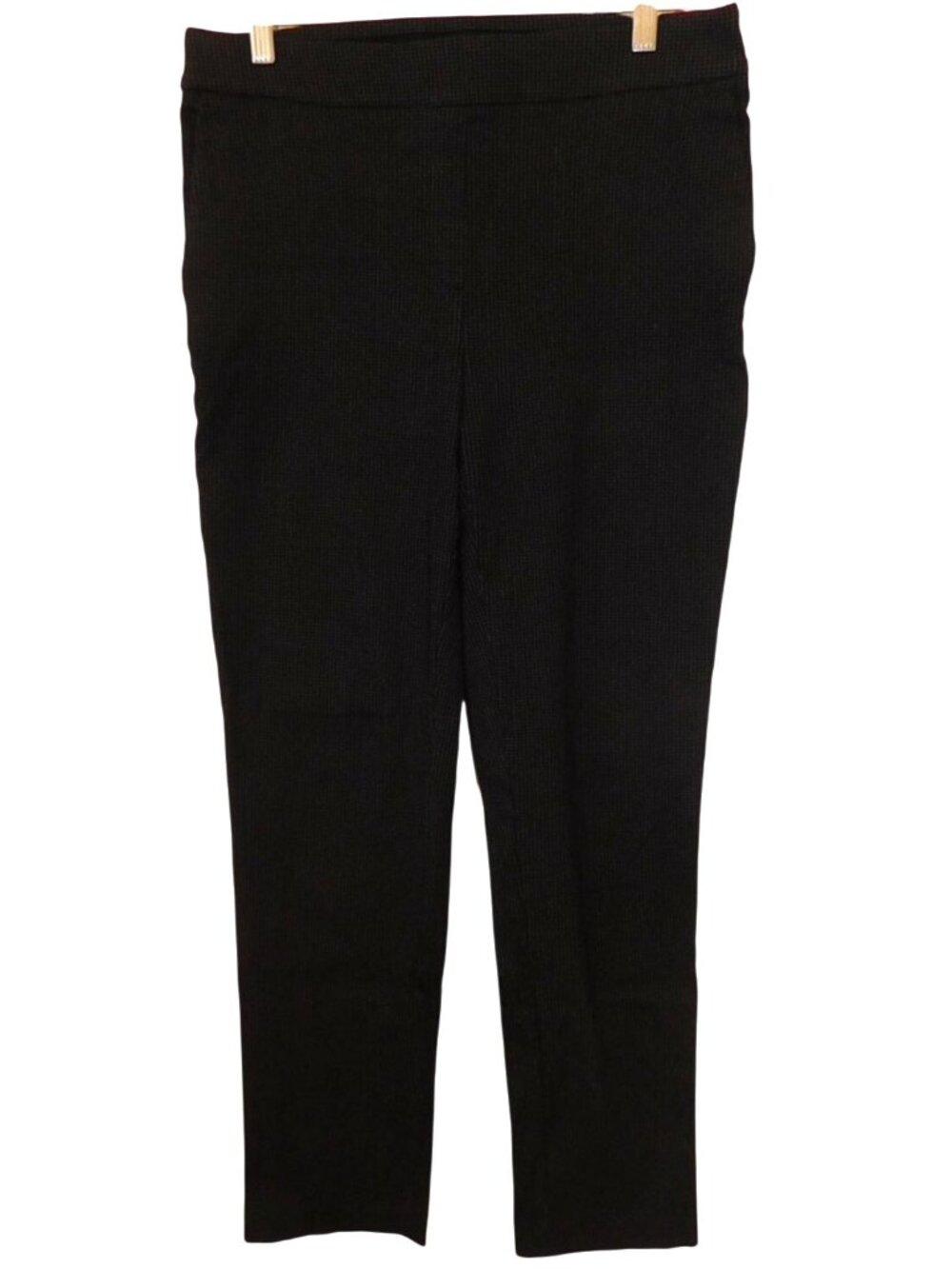 Hilary Radley M Medium Black Checked Pull On Trouser Pants Quiet Luxury Office